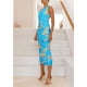 thumbnail image 4 of Vestido PRETTYGARDEN Ajustado Floral de Un Hombro Talla Grande, 4 of 6
