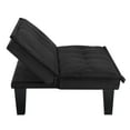 Modern Long Sleeper Furniture Faux Suede Convertible Futon Sofa Bed
