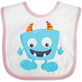 thumbnail image 3 of Inktastic Cute Monster, Blue Monster, Funny Monster, Horns Boys or Girls Baby Bib, 3 of 4
