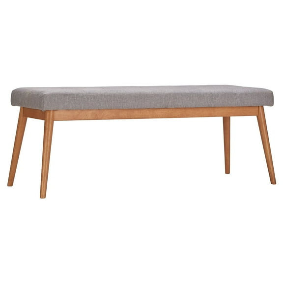 Chelsea Lane Baxter Dining Bench, Light Oak Finish, Dark Gray