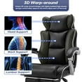 thumbnail image 7 of ZZWHOM Office Chair with Footrest & Arm Ergonomic High Back Leather Office Chair with Lumbar Support (Black), 7 of 7