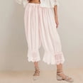 thumbnail image 2 of Certgust Petite Wide Leg Pants for Women Under $25 Palazzo Pants for Women Dressy Wide Leg High Waisted Flowy Drawstring Elastic Waist Trousers with Pockets, 2 of 4