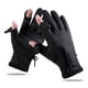thumbnail image 1 of Guantes de pesca cálidos, acolchados y gruesos, con pantalla táctil, 2 dedos cortados, impermeables, para ciclismo, color negro, XL, 1 of 1