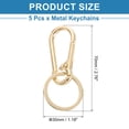 thumbnail image 2 of Llaveros de metal Uxcell, 5 piezas, clip de anillo de llavero, organizador de accesorios de llaves resistentes, dorado, 2 of 7