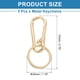 thumbnail image 2 of Llaveros de metal Uxcell, 5 piezas, clip de anillo de llavero, organizador de accesorios de llaves resistentes, dorado, 2 of 7
