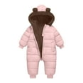 thumbnail image 2 of IVEYRTF Childrens Winter Hooded Jumpsuit Bear Suit Warm Jacket for Boys Soft Comfortable Long Sleeve Zipper Closure Elastic Waist Outdoor Sports Casual Daily Wear Romper(Pink,3 Years), 2 of 6