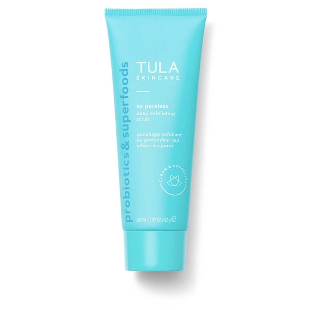 TULA Skin care So Poreless Exfoliating Blackhead Scrub Powerful and gentle Exfoliation, Refreshing and Smoothing, contains Probiotic Extracts, Volcanic Sand, Pink Salt, and Witch Hazel 82