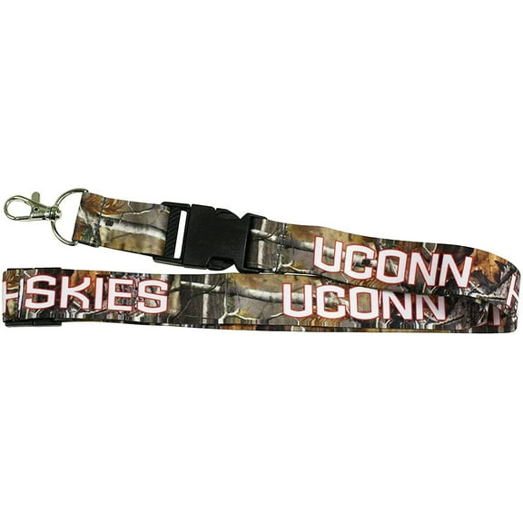 Connecticut Huskies Realtree Lanyard-Connecticut Huskies Realtree Keychain LANYARD-36 Long-