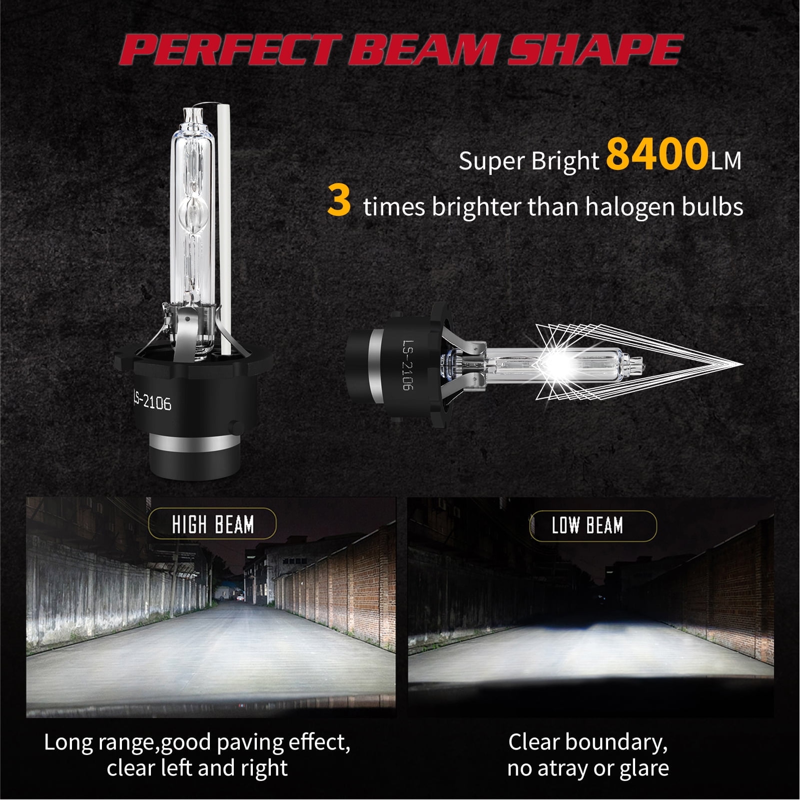 2Pcs For Acura MDX 2007-2013 Low Beam - D2S 6000K Xenon HID Headlight Bulbs