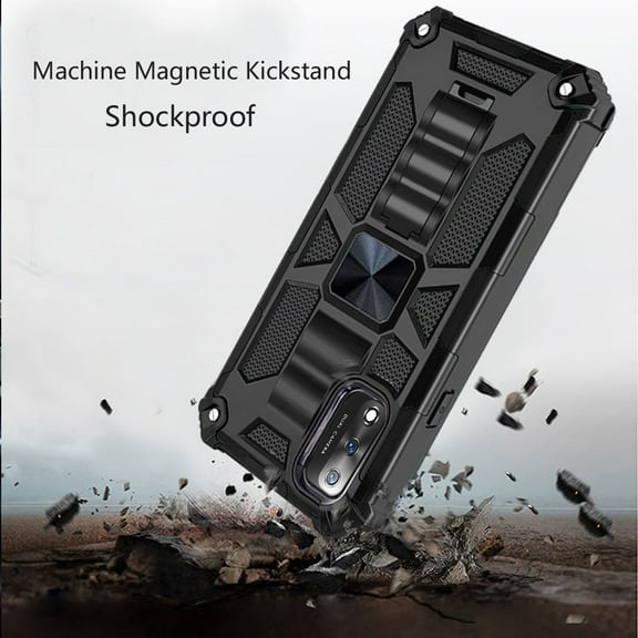 for Wiko Ride 3 Heavy Duty Stand Hybrid Shockproof [Military Grade] Rugged Protective Built-in Kickstand Fit Magnetic Car Mount Cover ,Xpm Phone Case [Black]