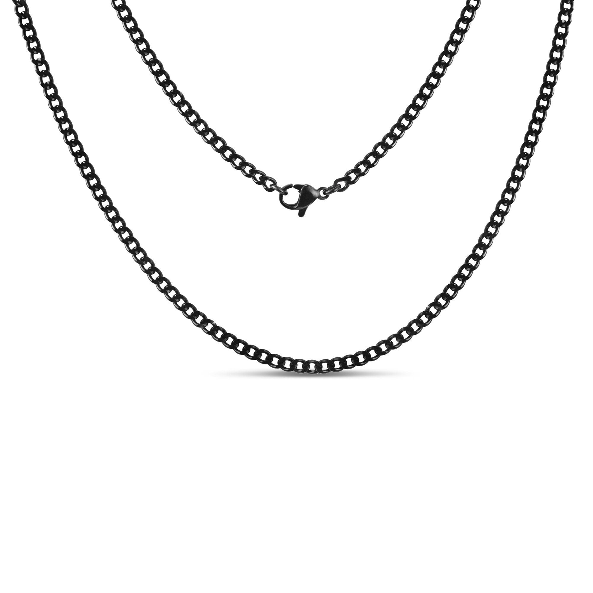 Men's Black Stainless Steel Curb Link Chain Necklace