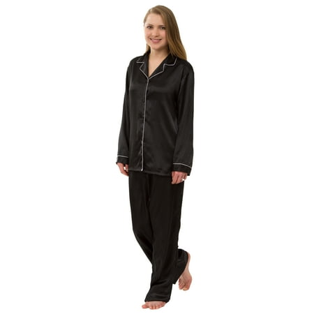 

Leisureland Women s Silky Satin Pajama Set
