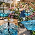 thumbnail image 2 of Solar Bird Bath Fountain, Outdoor Hanging Cascade Bird Bath with Solar Powered Pump Bowl with Nozzles, Attracting Wild Birds Hummingbirds Shower for Garden, Patio, 2 of 5