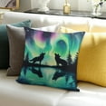 thumbnail image 3 of ZFLMY Wolf Pillow Case Cushion Cover  Kids Northern Light Decorative Throw Pillowcase for Sofa for Boys Girls Wildlife Throw Pillow Cover Nature Cushion Case 18x18in, 3 of 5