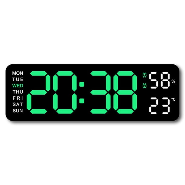 Bearachild Reloj de pared de salón multifuncional 2 juegos de despertador interruptor Celsius/Celsius 1. Visualización de la hora Decoración del hogar