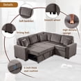 thumbnail image 2 of Aukfa Sectional Sleeper Sofa with Pull Out Bed, L Shaped Sectional Couch, Convertible Modular Sectional Sofa for Living Room, Dark Brown, 2 of 8