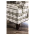 thumbnail image 3 of Benzara Checkered Fabric Sofa Chair With Wooden Frame, White & Gray, 3 of 5