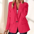 thumbnail image 2 of Gyexs Dress Jackets for Women Open Front Business Work Long Sleeve Lightweight Blazers Casual Button Suit Jacket, Hot Pink, Size XXXL, 2 of 6