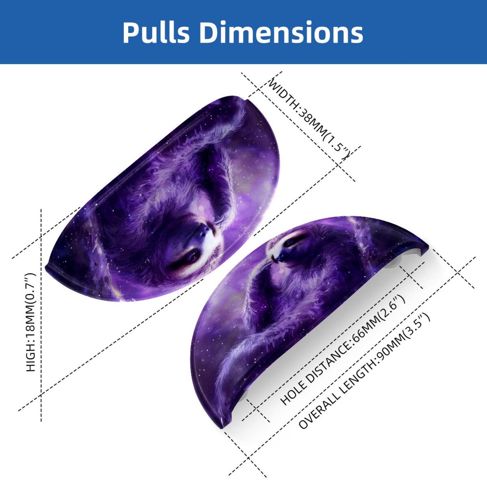 PhooArto 6 Pcs Cup Drawer Pulls, Sloth Purple Galaxy Shell Shape Handles Cabinet Knobs for Dresser Cupboard Closet Wardrobe with Screws