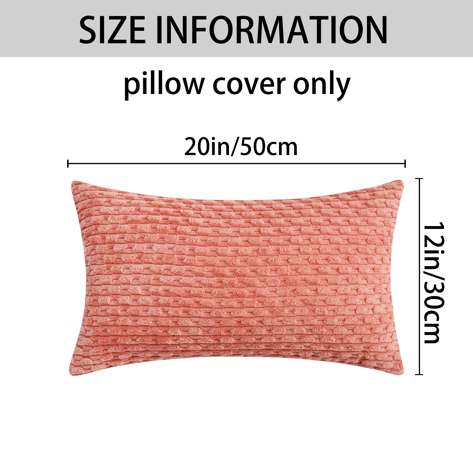Unique Bargains 2Pcs Decorative Throw Pillow Covers for Sofa Orange 12" x 20"