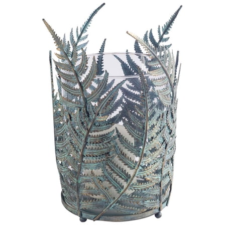 Mercana Palen Ii Large Green/Gold Metal Fern Leaf Table Candle Holder