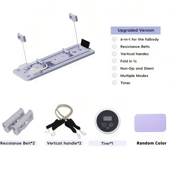 Multi-functional Foldable Pilates Reformer Board, 6-in-1 Pilates Sliding Board, Pilates Equipment with Timer