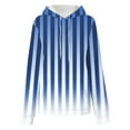 thumbnail image 3 of Plus Size Striped Hoodies for Women Drop Shoulder Long Sleeve Drawstring Oversize Fit Pocket Hooded Sweatshirt Tops (S, Blue 01), 3 of 5