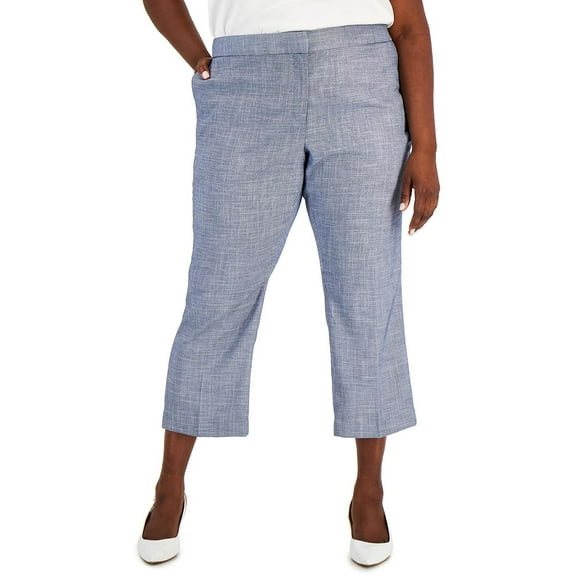 Calvin Klein Womens Plus Knit Office Cropped Pants