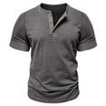 thumbnail image 4 of T Shirts for Man, Male Spring Short Sleeve Solid Color Letter Stripe Stitching Short Sleeve Top(e Grey,3XL), 4 of 9