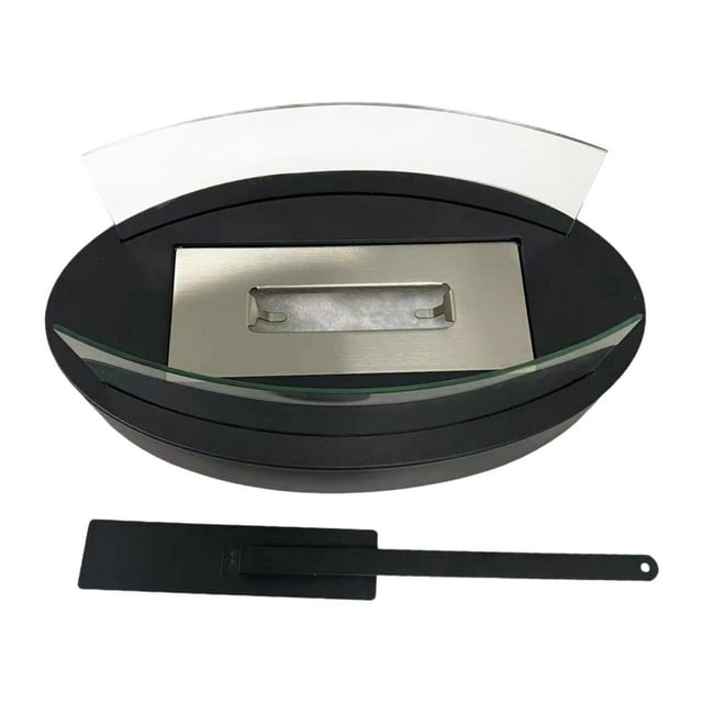 Chimenea portátil de escritorio para patio, regalo para fiestas, estilo rústico, mesa para fogatas Negro e integrado
