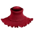 thumbnail image 2 of Miyuadkai Detachable Collar Collar-Warm Ladies Turtleneck Artificial Turtleneck-Turtleneck-Detachable Knit Scarf Accessory Red, 2 of 2