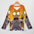 thumbnail image 3 of Simpsons Womens T Shirts V Neck Long Sleeve Tops Causal Loose Summer T-Shirts XL, 3 of 7