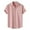 Pink, variant on EHRWE Mens Shirts Male Solid Color Jacquard Striped Shirt Pure Cotton Short Sleeve Lapel Button Down Shirt Loose Fit Casual