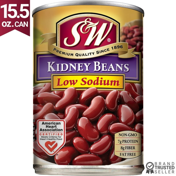 S&W Dark Red Kidney Beans Low Sodium 15.5 Oz. Can