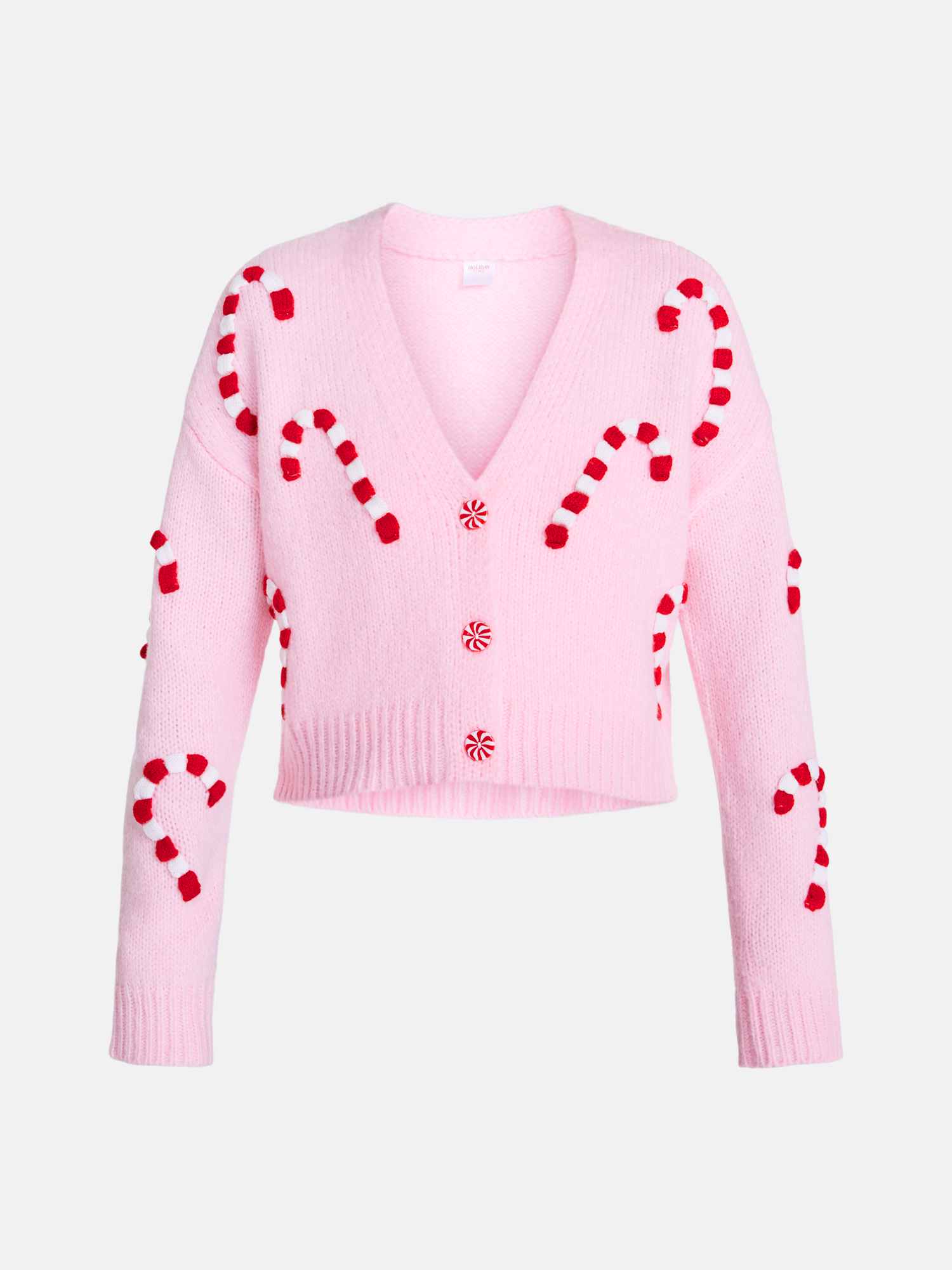 Holiday Time Women's Christmas Candy Cane Cardigan photo 5