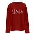 thumbnail image 4 of UQJfacai Christmas Sweatshirts for Women Christmas Tree Print Crewneck Sweater Ribbed Loose Fit Long Sleeve Xmas Holiday Pullover Tops, 4 of 4