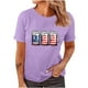 thumbnail image 1 of Camiseta de manga corta suelta con cuello redondo y estampado informal a la moda para mujer Fridja  hjk4648, 1 of 4