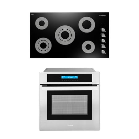 Cosmo 2 Piece Kitchen Appliance Packages with 36  Electric Cooktop & 24  Electric Wall Oven Kitchen Appliance Bundles