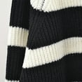 thumbnail image 6 of Odeerbi Women Turtleneck Sweater Long Sleeved Stripe Color Matching Sweater 2025 Casual Pullover Sweater Black, 6 of 6