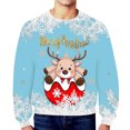 thumbnail image 1 of toraway Chandail à Capuche Homme Chandail Graphique Col Rond Hiver et Automne Décontracté Manches Longues Imprimé Flocon de Neige m, 1 of 4