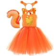 thumbnail image 5 of FAOWME Kids Girls Dress Sleeveless Suspenders Cute Animal Design Comfortable Elegant Mech Tutu Dresses For Stage Performance And Party,Orange,6-7 Years, 5 of 9