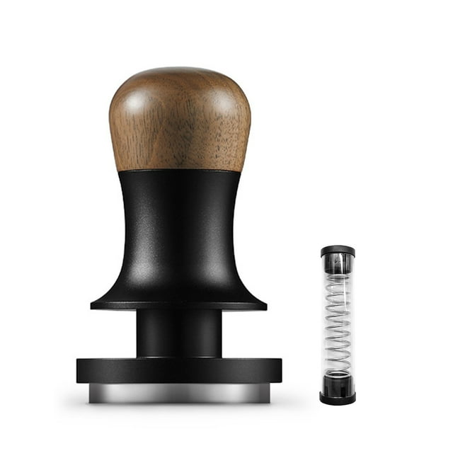 Tamper à Café à Base Plate 30 Lb, Pression Constante, Ressort Calibré, Tamper avec Retour Sonore, Profondeur Auto-Ajustable, Réinitialisation Automatique, Espresso Tamper avec Base en Acier Inoxydable 304
