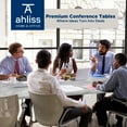 thumbnail image 4 of Sturdy Conference Table With Cable Management Grommets By Ahliss- Modern Rectangle Office Meeting Table With Wood Tabletop And Metal Frame & Legs- Easy Assembly Boardroom Table, 4 of 8