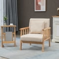 thumbnail image 2 of HOMCOM Accent Chairs with Pillow, Cushioned Seat and Back, Arm Chair, 2 of 10