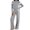 Gray, variant on Wenini Women's 2 Piece Tracksuit Set Long Sleeve Zip up Short Top with Wide Leg Pants Color Blocking Sportswear Outfit
