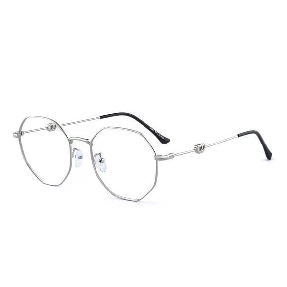Gafas de Luz Azul GUDVUE Polígono Plata Anti-reflejo UV400