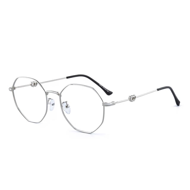 Gafas de Luz Azul GUDVUE Polígono Plata Anti-reflejo UV400