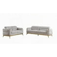 thumbnail image 5 of Modern Gray 3PC Living Room Set (Sofa + Loveseat + Chair) with Wood and Gold Accents (220×80×75cm), 5 of 21
