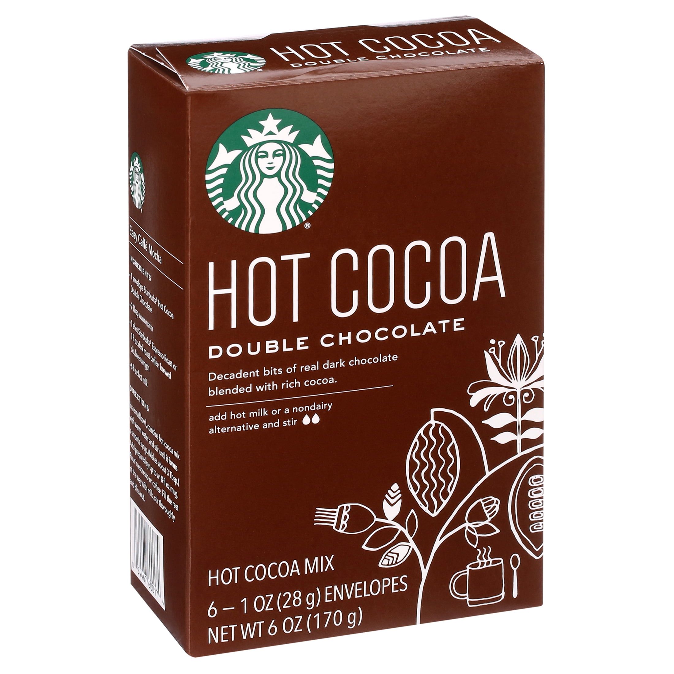 Starbucks Double Chocolate Hot Cocoa Mix, 6 Count Box - Walmart.com