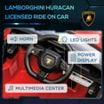 thumbnail image 4 of Qaba Voiture Électrique 12V pour Enfants, Voiture RC Électrique pour Enfants sous Licence Lamborghini, Jouet à Chevaucher pour Tout-Petits, Rouge, 4 of 9
